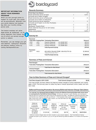 Barclays US Deferred Interest Financing